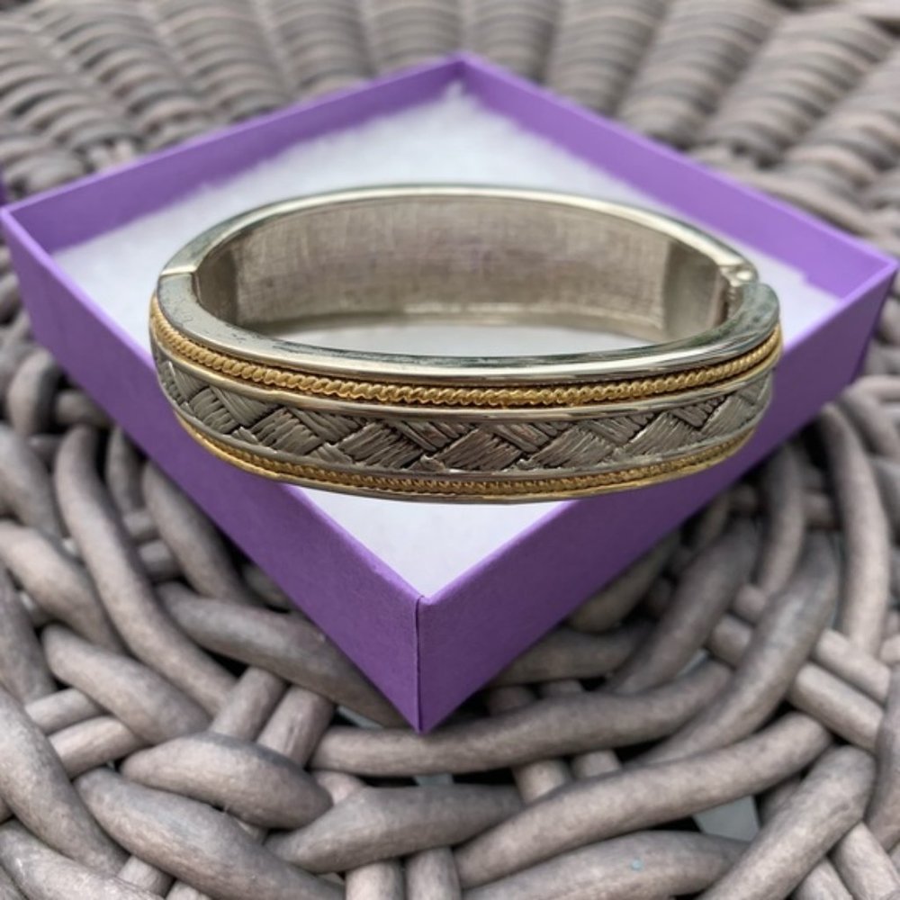 Silver & Gold Weave Cuff Bracelet